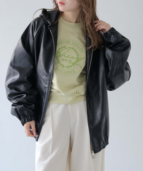 HER CLOSET(ハークローゼット)の「【HER CLOSET】サークルロゴ刺繍ロンT(スウェット・レディース・ライトグリーン/オートミール/ライトグレー系・FREE)」の19枚目の写真