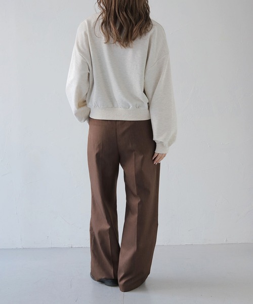 HER CLOSET(ハークローゼット)の「【HER CLOSET】サークルロゴ刺繍ロンT(スウェット・レディース・ライトグリーン/オートミール/ライトグレー系・FREE)」の6枚目の写真