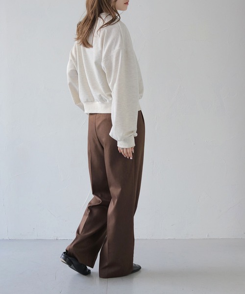 HER CLOSET(ハークローゼット)の「【HER CLOSET】サークルロゴ刺繍ロンT(スウェット・レディース・ライトグリーン/オートミール/ライトグレー系・FREE)」の7枚目の写真