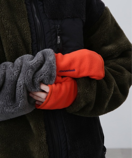 MANASTASH(マナスタッシュ)の「MANASTASH/マナスタッシュ/FLEECE FINGERLESS GLOVES/フリース フィンガーレス グローブ 手袋(手袋・メンズ・ブルー/チャコールグレー/ブラック/オレンジ・F)」の13枚目の写真