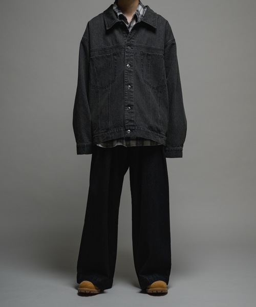 CASPER JOHN(キャスパージョン)の「13.5oz Huge denim jacket/13.5oz ヒュージデニムジャケット(デニムジャケット・メンズ・グレー/ブラック系・LARGE/MEDIUM/SMALL/X-SMALL)」の11枚目の写真