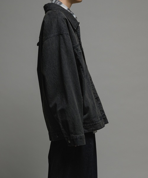 CASPER JOHN(キャスパージョン)の「13.5oz Huge denim jacket/13.5oz ヒュージデニムジャケット(デニムジャケット・メンズ・グレー/ブラック系・LARGE/MEDIUM/SMALL/X-SMALL)」の7枚目の写真