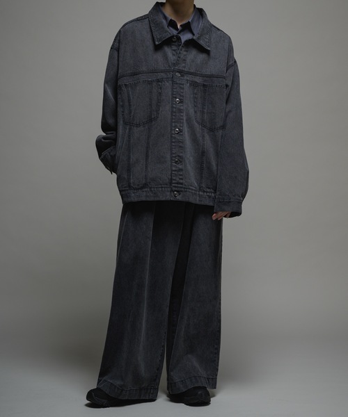 CASPER JOHN(キャスパージョン)の「13.5oz Huge denim jacket/13.5oz ヒュージデニムジャケット(デニムジャケット・メンズ・グレー/ブラック系・LARGE/MEDIUM/SMALL/X-SMALL)」の18枚目の写真