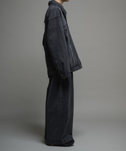 CASPER JOHN(キャスパージョン)の「13.5oz Huge denim jacket/13.5oz ヒュージデニムジャケット(デニムジャケット・メンズ・グレー/ブラック系・LARGE/MEDIUM/SMALL/X-SMALL)」の19枚目の写真