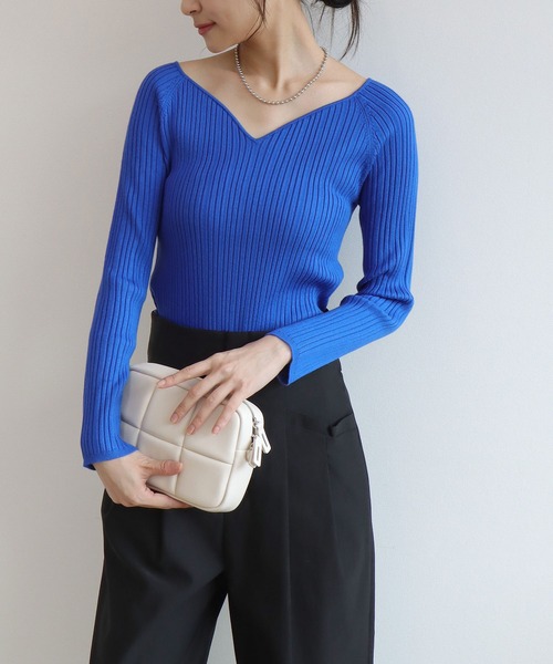 【セール】【前後2WAY】ハートネックリブニットプルオーバー（ニット/セーター）｜TITE IN THE STORE（ティテ インザ ストア） 8,518円