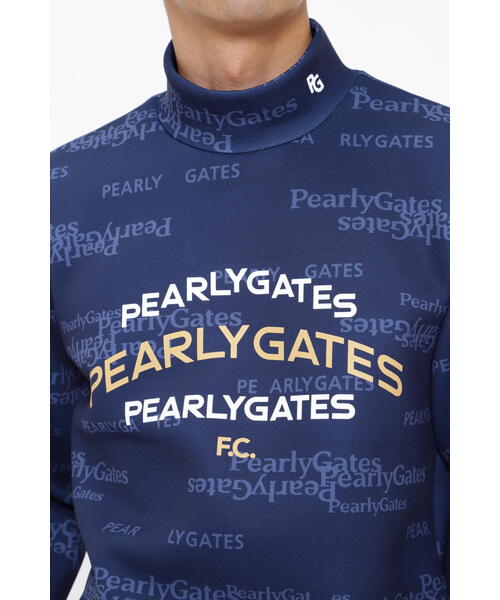 ドビーダンボール長袖モックネックカットソー <PGロゴ柄> セール】【PEARLY GATES】ドビーダンボール長袖モックネック