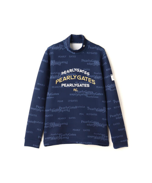 ドビーダンボール長袖モックネックカットソー <PGロゴ柄> セール】【PEARLY GATES】ドビーダンボール長袖モックネック