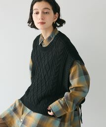 CRAFT STANDARD BOUTIQUE | 2WAYケーブルニットリボンベスト(ベスト)