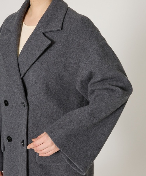 BABYLONE（バビロン）の「シングルメルトンジャケットコート（テーラードジャケット・レディース・ベージュ/グレー・フリー）」の10枚目の写真