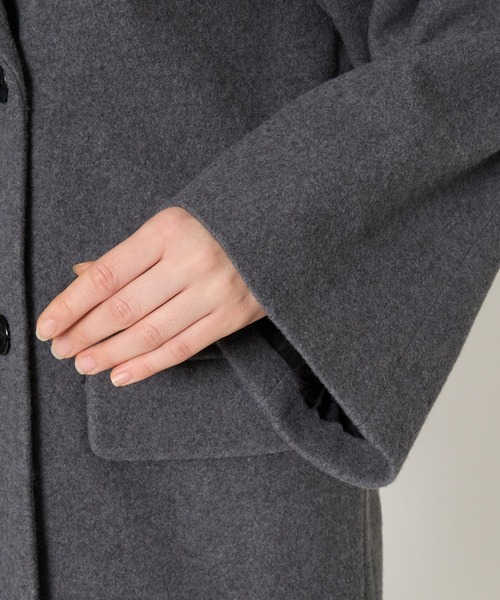 BABYLONE（バビロン）の「シングルメルトンジャケットコート（テーラードジャケット・レディース・ベージュ/グレー・フリー）」の11枚目の写真