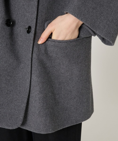 BABYLONE（バビロン）の「シングルメルトンジャケットコート（テーラードジャケット・レディース・ベージュ/グレー・フリー）」の12枚目の写真