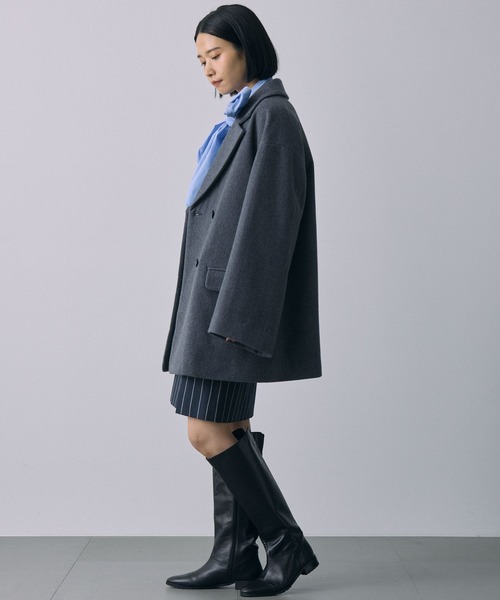 BABYLONE（バビロン）の「シングルメルトンジャケットコート（テーラードジャケット・レディース・ベージュ/グレー・フリー）」の21枚目の写真