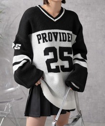 WEGO | WEGO/【24年秋冬新作】ナンバリングラインフラッフィーニット(ニット/セーター)