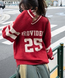 WEGO | WEGO/【24年秋冬新作】ナンバリングラインフラッフィーニット(ニット/セーター)