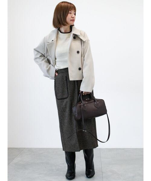 Lugnoncure（ルノンキュール）の「フリンジツイードスカート（スカート・レディース・ブラウン/オフホワイト・F）」の12枚目の写真