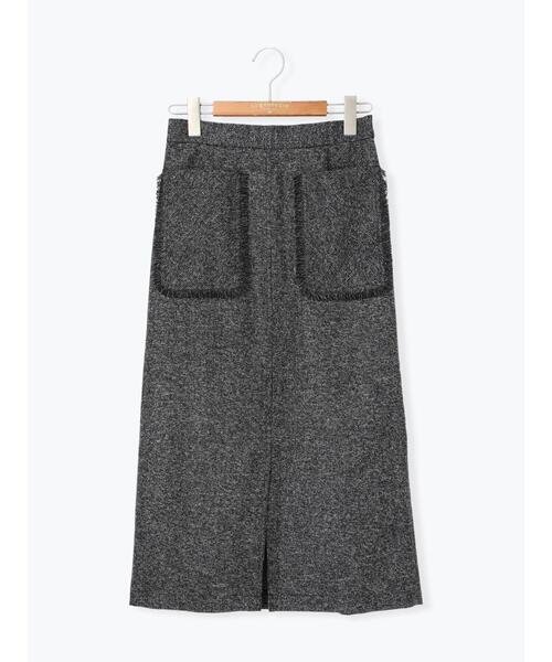 Lugnoncure（ルノンキュール）の「フリンジツイードスカート（スカート・レディース・ブラウン/オフホワイト・F）」の3枚目の写真