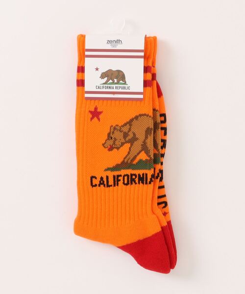 ZENITH（ゼニス）の「【ZENITH】CALIFORNIA GRIZZLY SOCKS（ソックス/靴下・メンズ・ホワイト/レッド/ネイビー/イエロー/オレンジ/グレー/ブラック・FREE）」の8枚目の写真