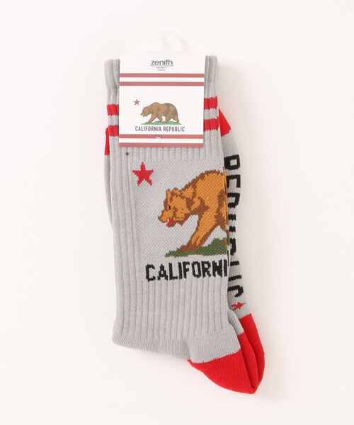 ZENITH（ゼニス）の「【ZENITH】CALIFORNIA GRIZZLY SOCKS（ソックス/靴下・メンズ・ホワイト/レッド/ネイビー/イエロー/オレンジ/グレー/ブラック・FREE）」の14枚目の写真