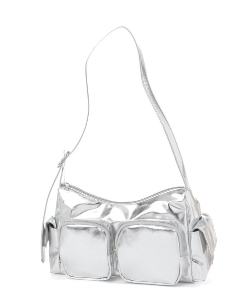 GLOBAL WORK(グローバルワーク)の「スペ軽4ポケ2WAYショルダー/208923(ショルダーバッグ・レディース・シルバー/ブラック系その他/ブラック/アイボリー・ONE SIZE)」の1枚目の写真