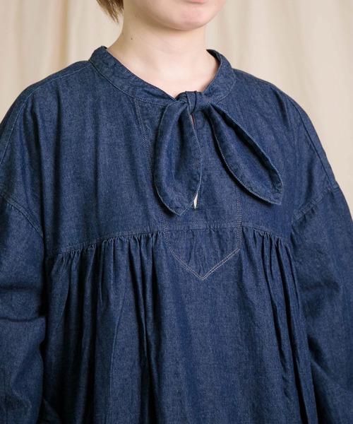 Brocante / ブロカント] 5ozデニム フラールワンピース（ワンピース