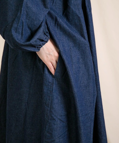 Brocante / ブロカント] 5ozデニム フラールワンピース（ワンピース