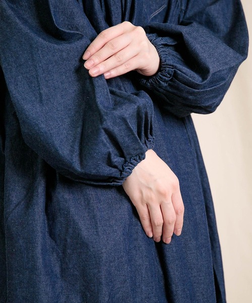 Brocante / ブロカント] 5ozデニム フラールワンピース（ワンピース