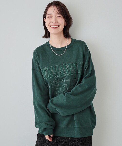 Cutie Blonde（キューティーブロンド）の「◆BIGシルエット 刺繍アソートスウェット（スウェット・レディース・チャコール/モスグリーン系3/ホワイト系3/グレー系1・00）」の4枚目の写真