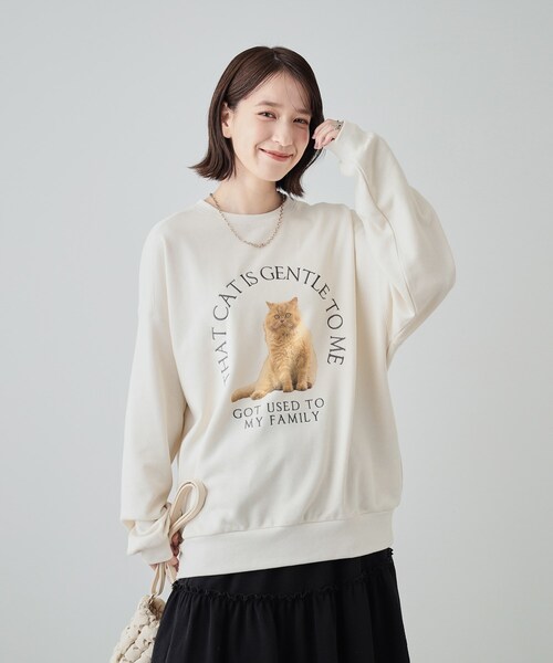 Cutie Blonde（キューティーブロンド）の「◆BIGシルエット 刺繍アソートスウェット（スウェット・レディース・チャコール/モスグリーン系3/ホワイト系3/グレー系1・00）」の5枚目の写真
