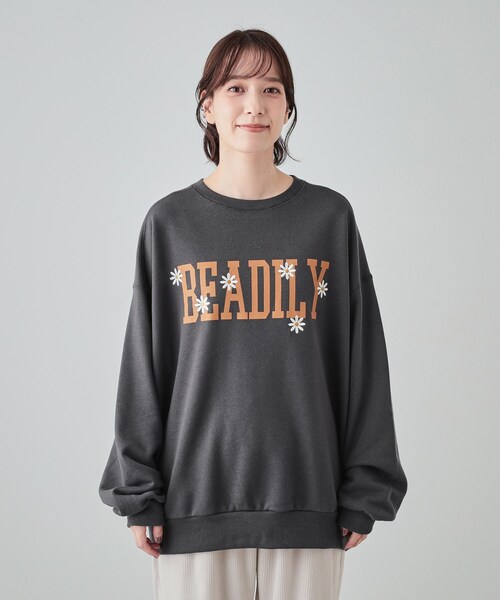 Cutie Blonde（キューティーブロンド）の「◆BIGシルエット 刺繍アソートスウェット（スウェット・レディース・チャコール/モスグリーン系3/ホワイト系3/グレー系1・00）」の21枚目の写真