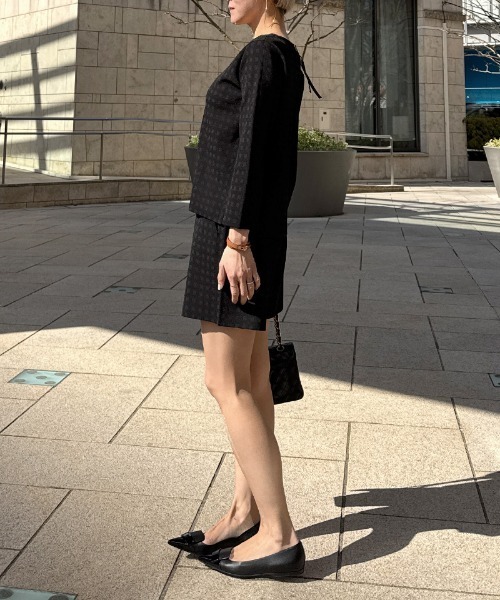 JENNE（ジェンヌ）の「エアリーチェックニット（ニット/セーター・レディース・ブラック/ホワイト・LARGE/MEDIUM/SMALL）」の6枚目の写真