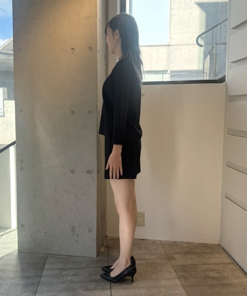 JENNE（ジェンヌ）の「エアリーチェックニット（ニット/セーター・レディース・ブラック/ホワイト・LARGE/MEDIUM/SMALL）」の12枚目の写真