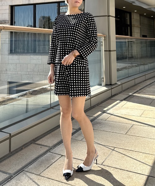 JENNE（ジェンヌ）の「エアリーチェックニット（ニット/セーター・レディース・ブラック/ホワイト・LARGE/MEDIUM/SMALL）」の17枚目の写真