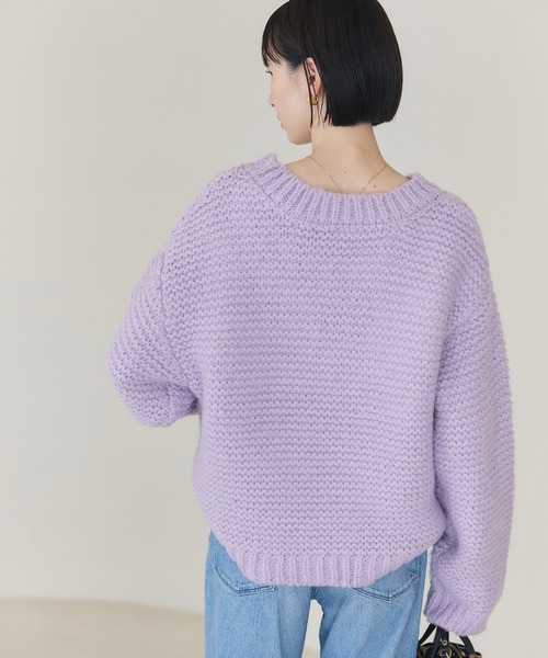 セール】ガーター編みニットプルオーバー（ニット/セーター