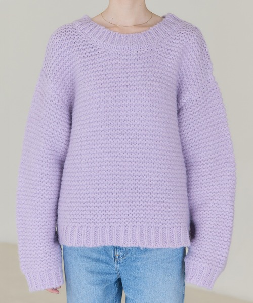 セール】ガーター編みニットプルオーバー（ニット/セーター