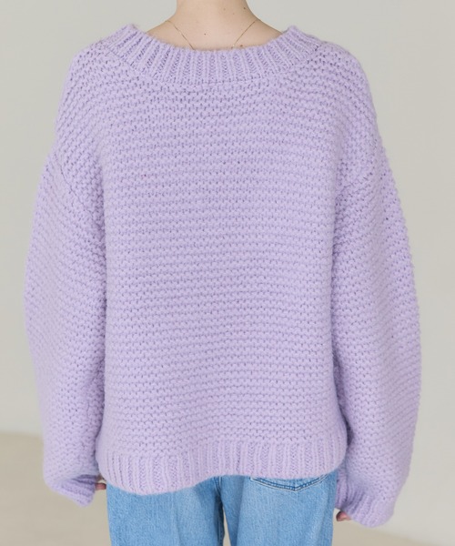 セール】ガーター編みニットプルオーバー（ニット/セーター