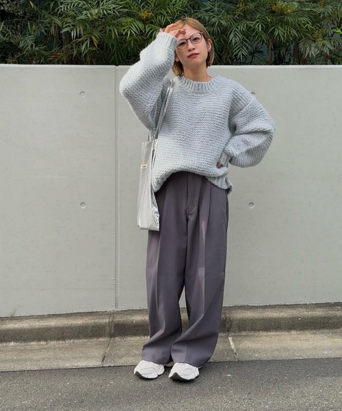 セール】ガーター編みニットプルオーバー（ニット/セーター