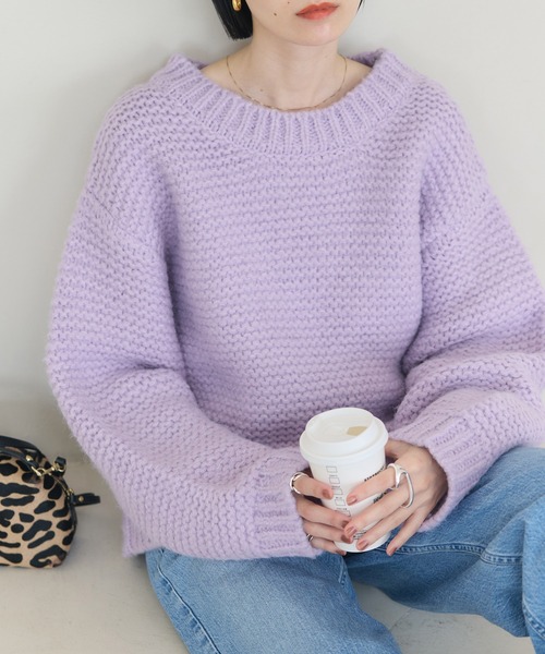 セール】ガーター編みニットプルオーバー（ニット/セーター