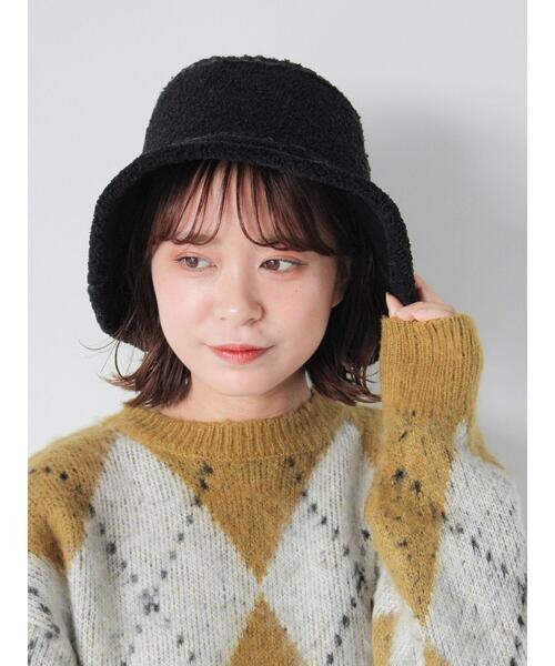 ehka sopo（エヘカソポ）の「リバーシブルボアムートンハット（ハット・レディース・ブラック/ブラウン/キナリ・F）」の6枚目の写真