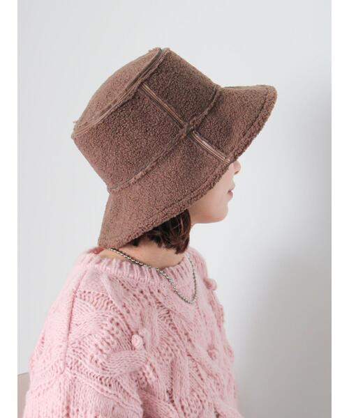 ehka sopo（エヘカソポ）の「リバーシブルボアムートンハット（ハット・レディース・ブラック/ブラウン/キナリ・F）」の16枚目の写真
