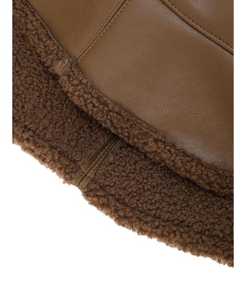 ehka sopo（エヘカソポ）の「リバーシブルボアムートンハット（ハット・レディース・ブラック/ブラウン/キナリ・F）」の15枚目の写真