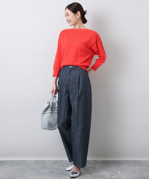 MK MICHEL KLEIN(エムケーミッシェルクラン)の「デニムライクバレルパンツ(デニムパンツ・レディース・ネイビー・38)」の3枚目の写真