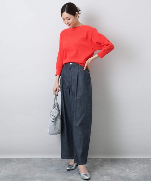 MK MICHEL KLEIN(エムケーミッシェルクラン)の「デニムライクバレルパンツ(デニムパンツ・レディース・ネイビー・38)」の5枚目の写真