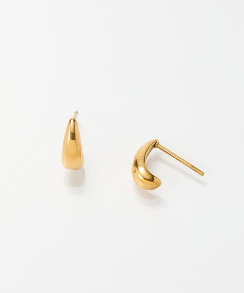 金属アレルギー対応】プックリハーフフープミニピアス