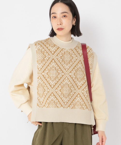 セール】7ゲージダイヤ柄ラメベスト（ベスト）｜studio CLIP