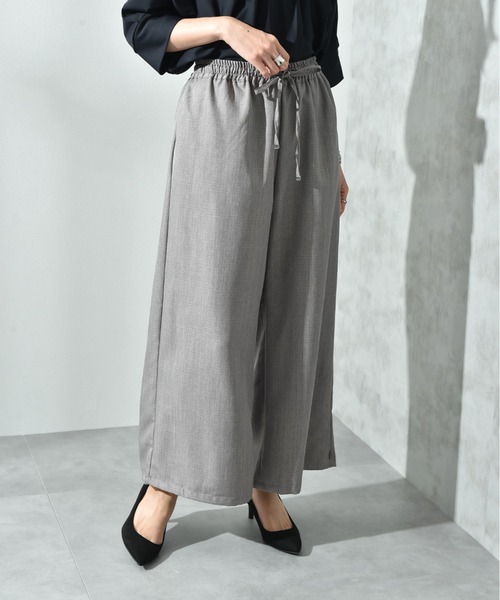 INTERPLANET（インタープラネット）の「麻調合繊ワイドパンツ（その他パンツ・レディース・グレー/ブラック/アイボリー/モカ・FREE）」の10枚目の写真