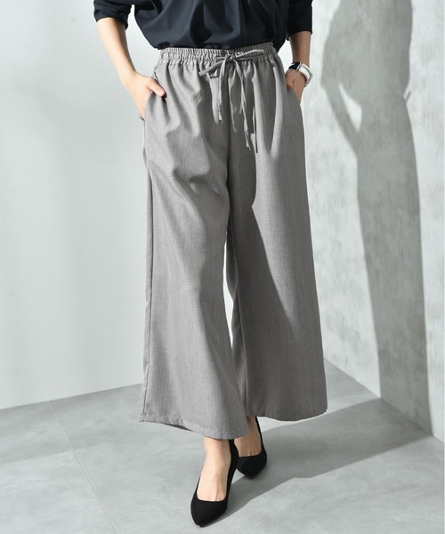 INTERPLANET（インタープラネット）の「麻調合繊ワイドパンツ（その他パンツ・レディース・グレー/ブラック/アイボリー/モカ・FREE）」の12枚目の写真
