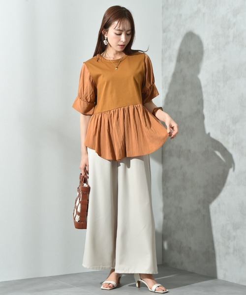 INTERPLANET（インタープラネット）の「麻調合繊ワイドパンツ（その他パンツ・レディース・グレー/ブラック/アイボリー/モカ・FREE）」の14枚目の写真