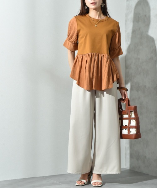 INTERPLANET（インタープラネット）の「麻調合繊ワイドパンツ（その他パンツ・レディース・グレー/ブラック/アイボリー/モカ・FREE）」の15枚目の写真