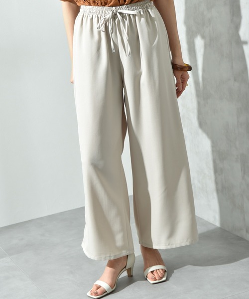 INTERPLANET（インタープラネット）の「麻調合繊ワイドパンツ（その他パンツ・レディース・グレー/ブラック/アイボリー/モカ・FREE）」の18枚目の写真