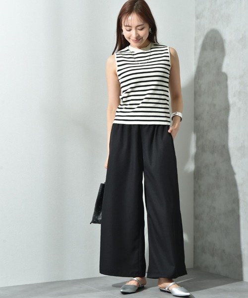 INTERPLANET（インタープラネット）の「麻調合繊ワイドパンツ（その他パンツ・レディース・グレー/ブラック/アイボリー/モカ・FREE）」の22枚目の写真